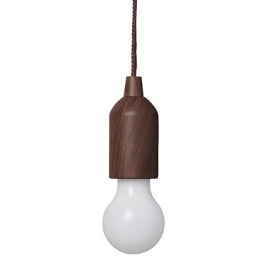 Lampada retrò motivo legno con cordoncino 90cm