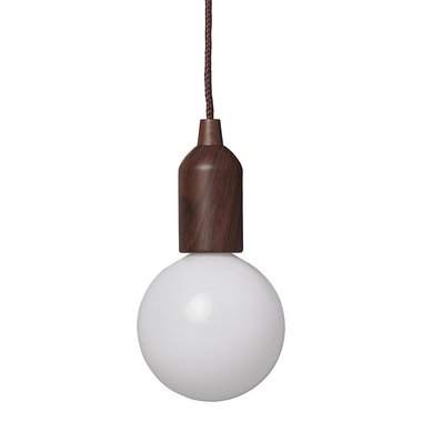 Lampada retrò XL motivo legno con cordoncino 90cm